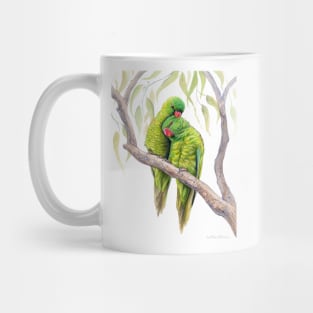 Scaly-Breasted Lorikeets - watercolour design by Nadya Neklioudova Mug